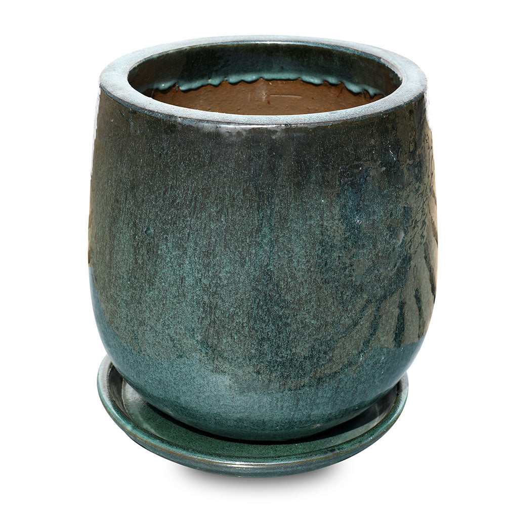 HUISSEN MISTY GREEN CERAMIC POT