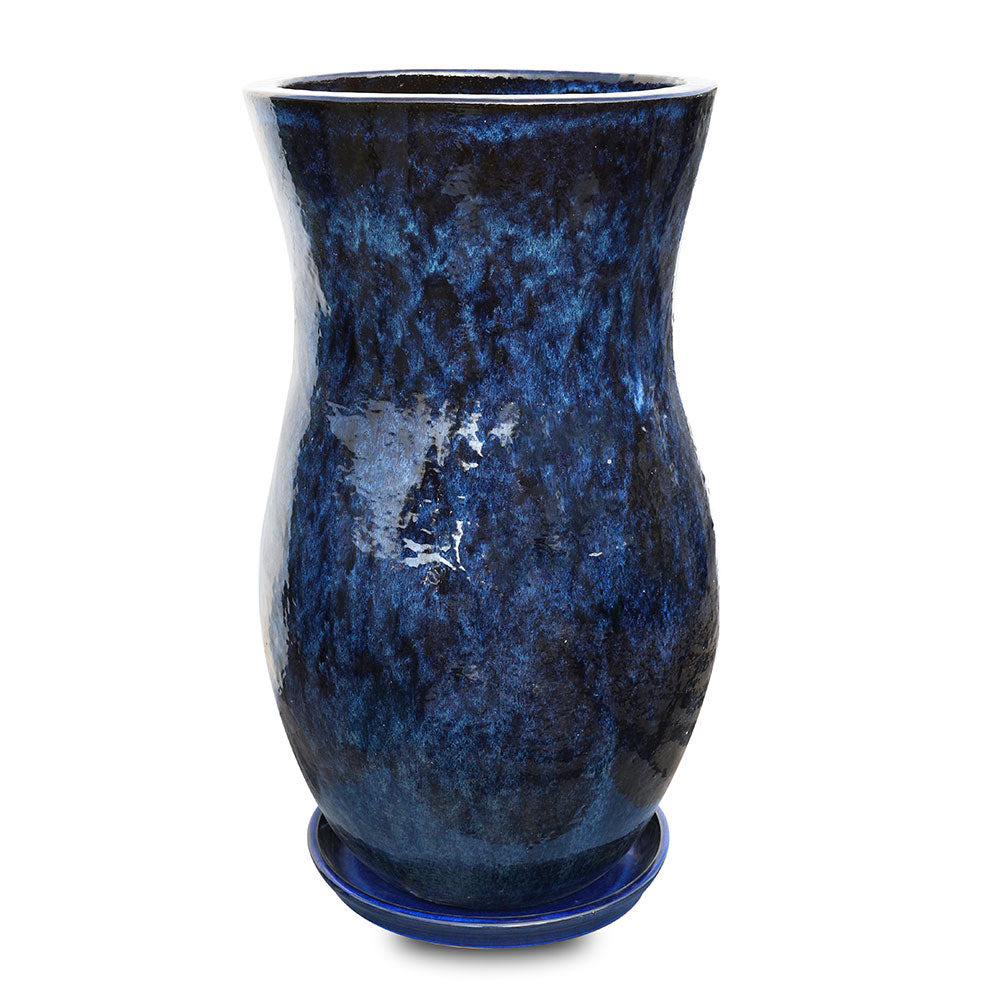 TILBURG GLAZED BLUE CERAMIC PLANTER