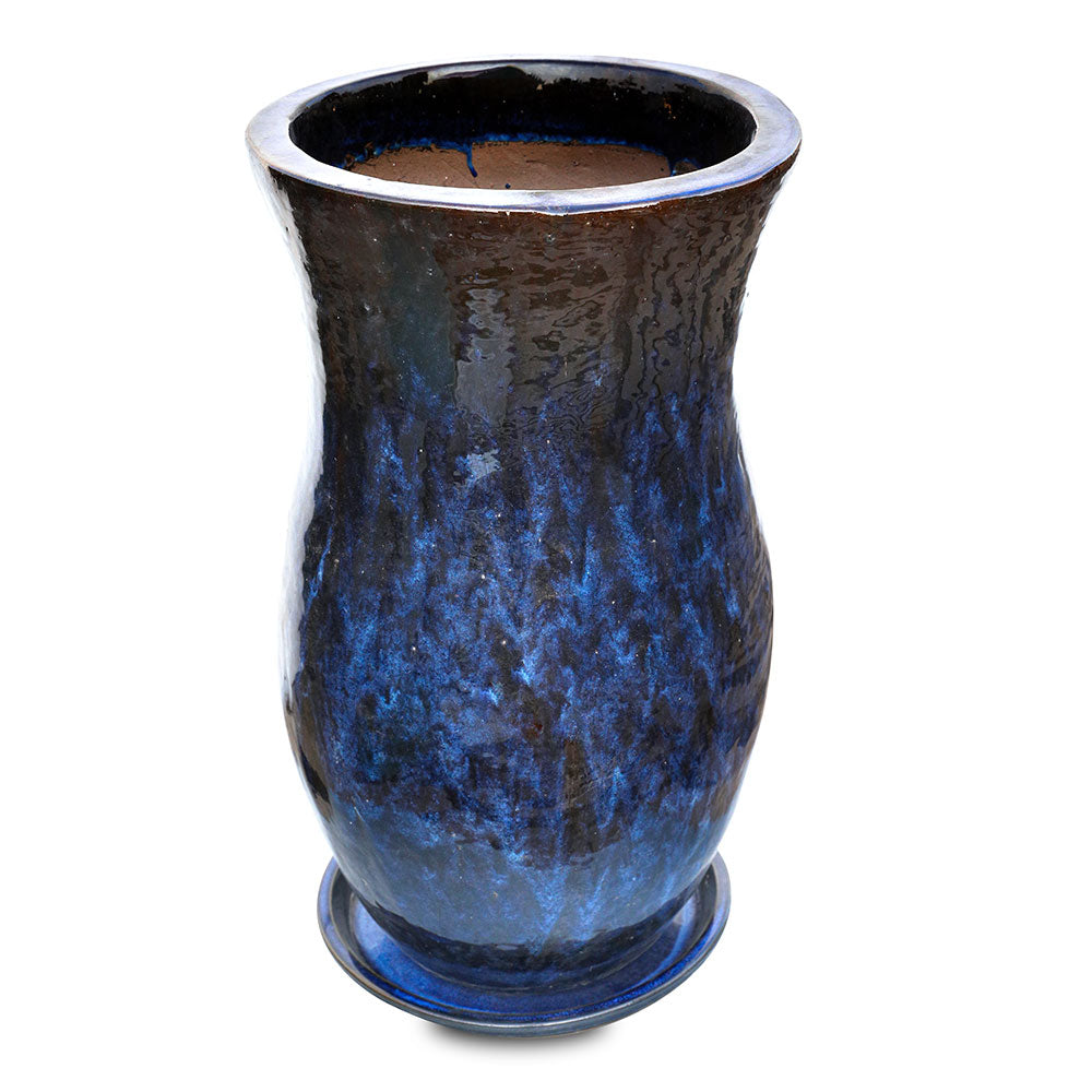 TILBURG GLAZED BLUE CERAMIC PLANTER