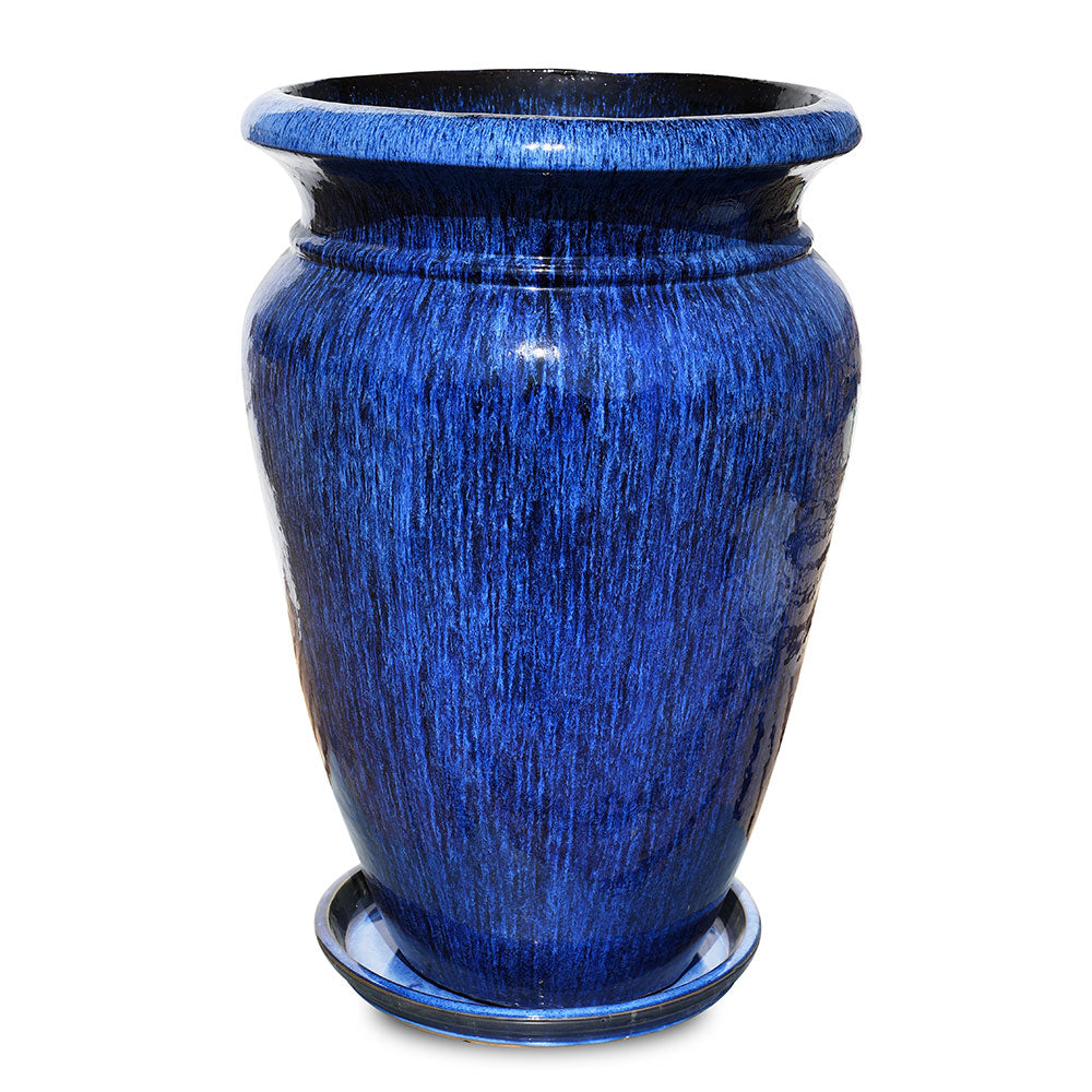 VEENDAM GLAZED BLUE CERAMIC PLANTER