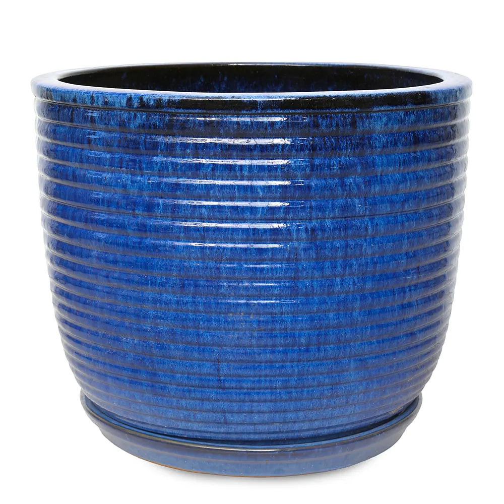 THORN  BLUE CERAMIC PLANTER D56 CM
