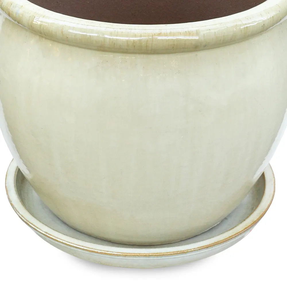 VOORBURG CREAM CERAMIC PLANTER D46 CM