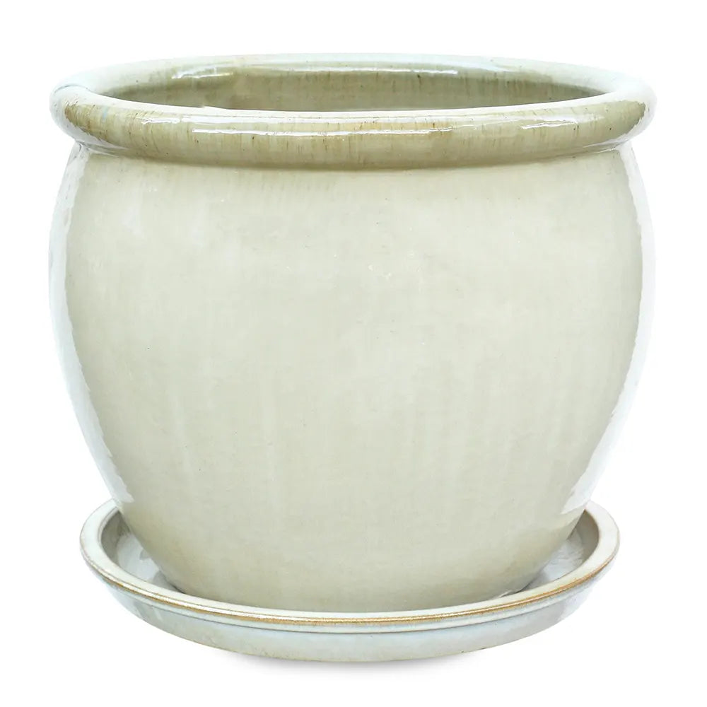 VOORBURG CREAM CERAMIC PLANTER D46 CM