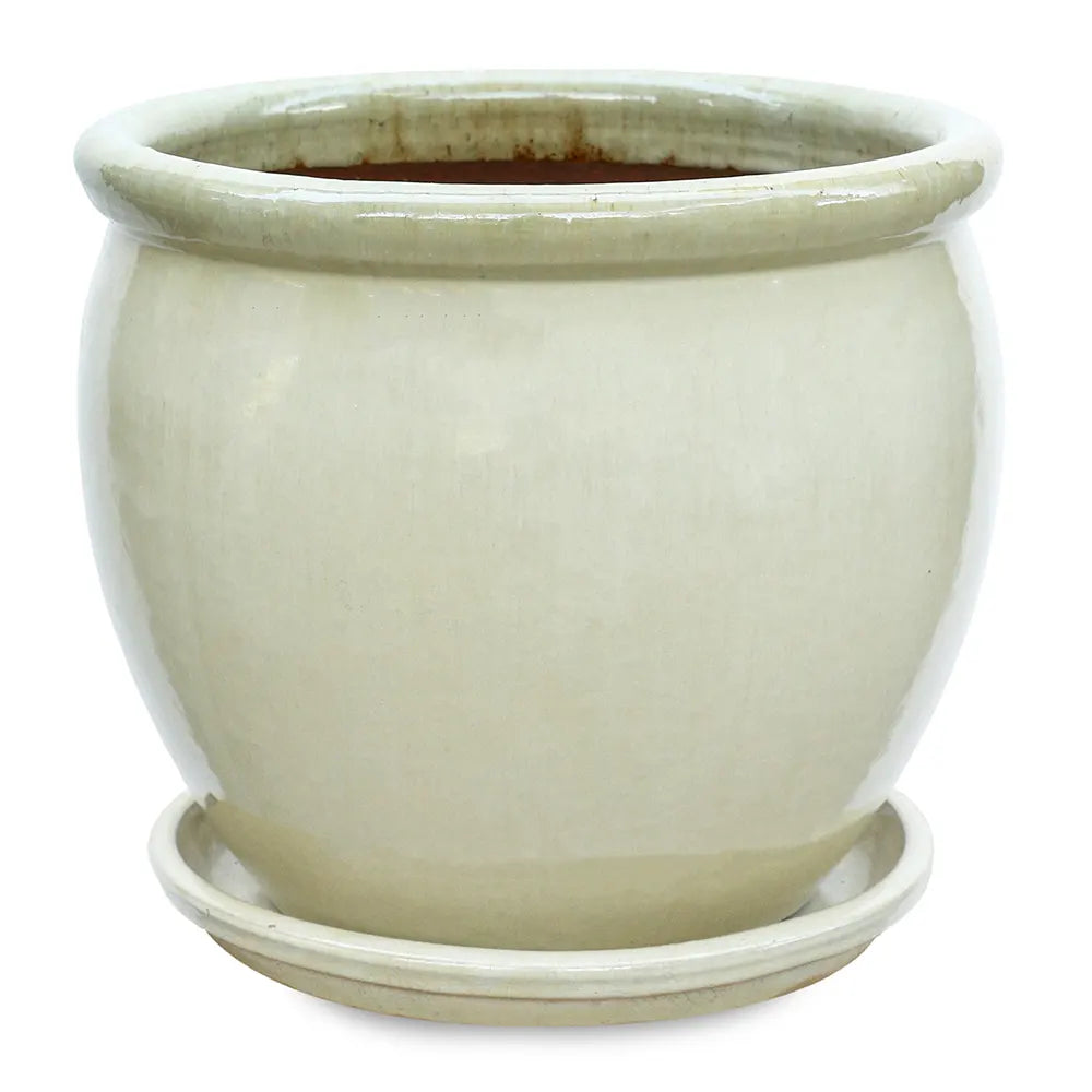 VOORBURG CREAM CERAMIC PLANTER D36 CM