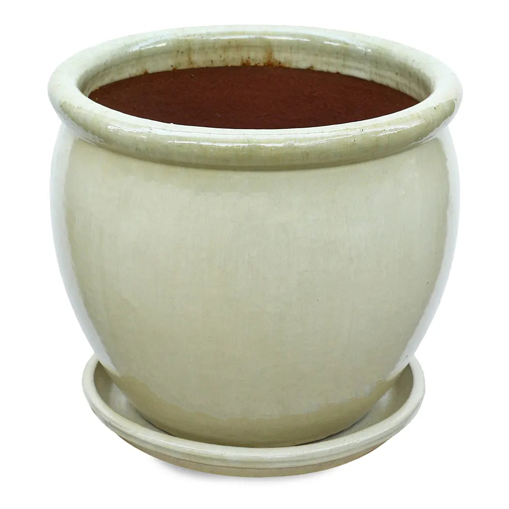 VOORBURG CREAM CERAMIC PLANTER D36 CM