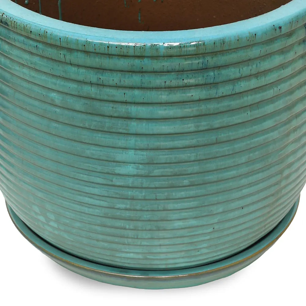 THORN TURQUOISE CERAMIC PLANTER D56 CM