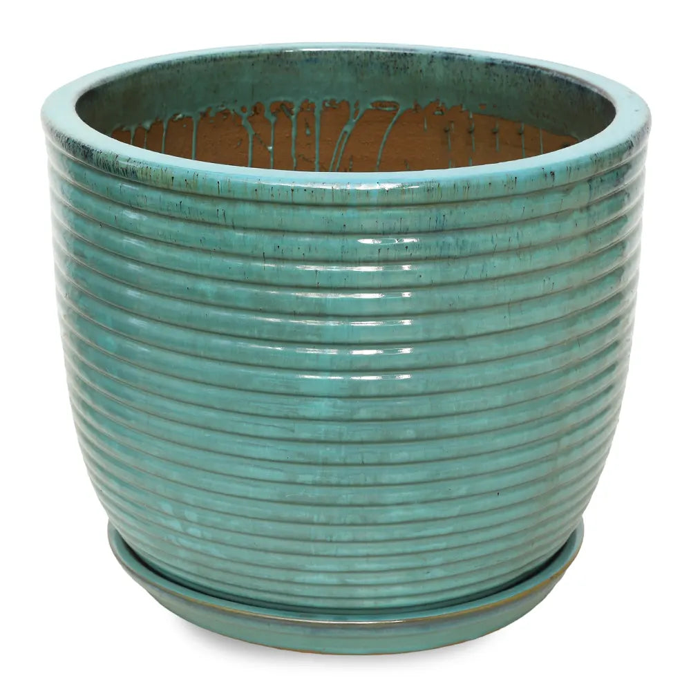 THORN TURQUOISE CERAMIC PLANTER D56 CM