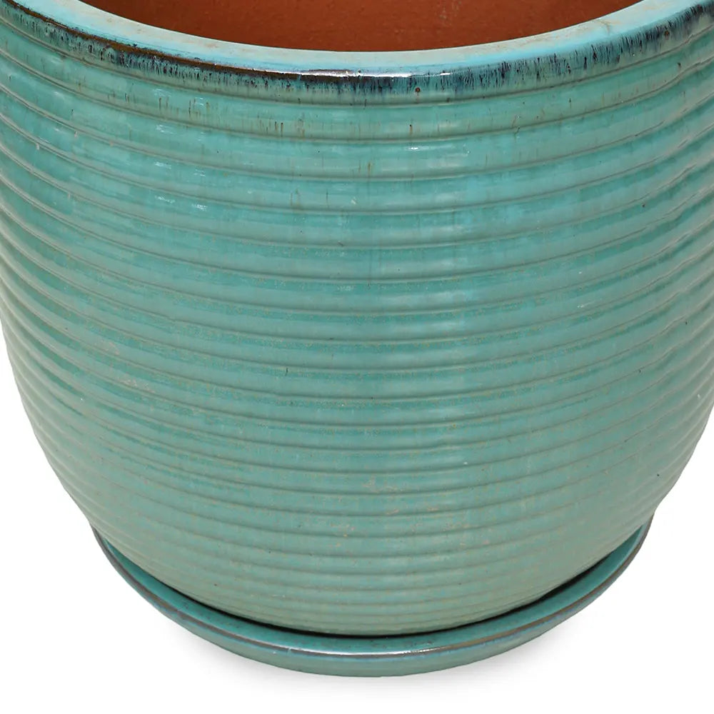THORN TURQUOISE CERAMIC PLANTER D46 CM