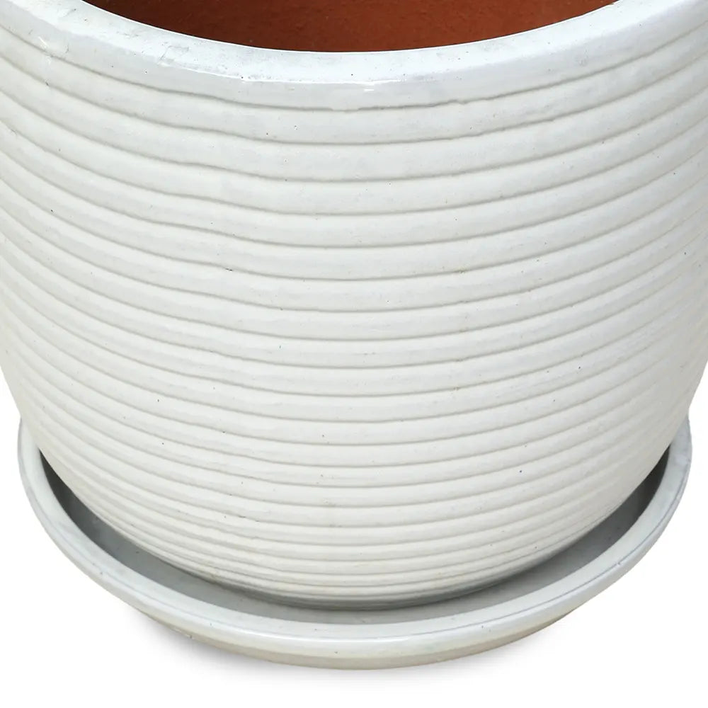 THORN WHITE CERAMIC PLANTER D46 CM