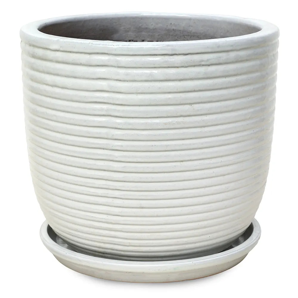 THORN WHITE CERAMIC PLANTER D46 CM