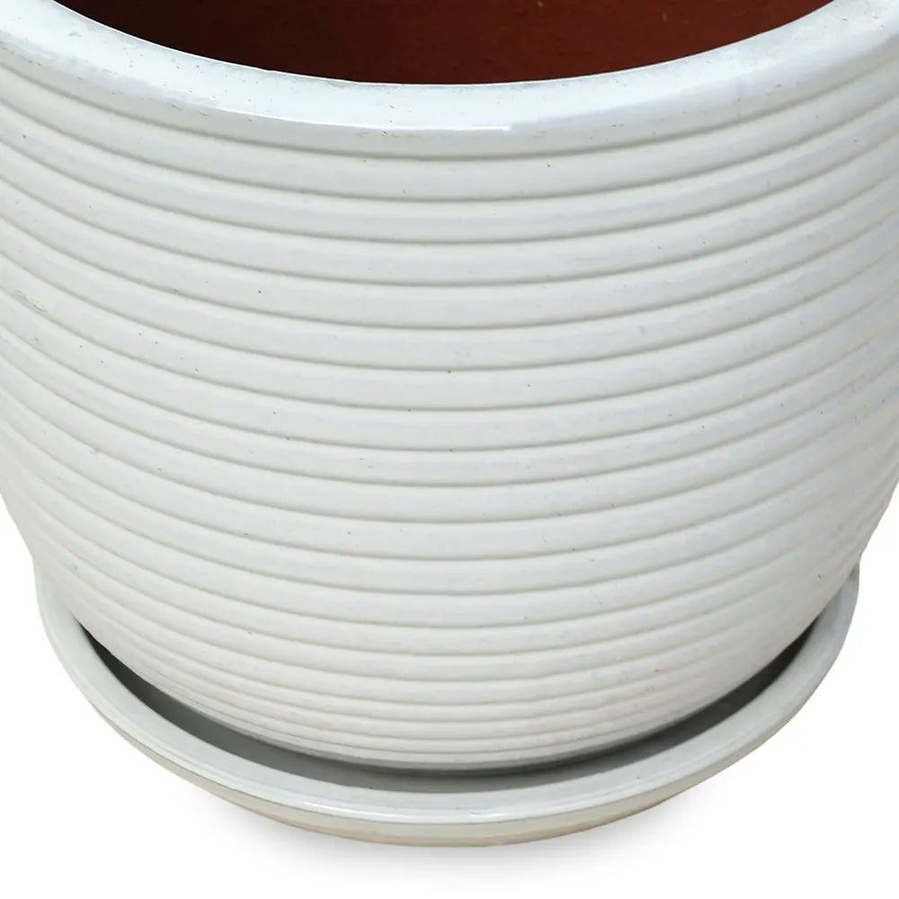 THORN WHITE CERAMIC POT D36 CM
