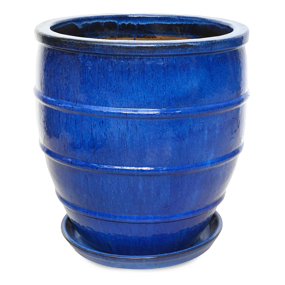 WOERDEN BLUE CERAMIC PLANTER H60 CM