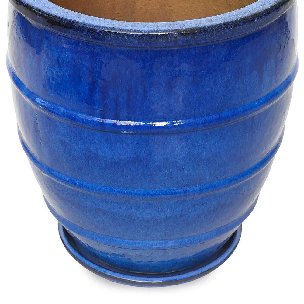 WOERDEN BLUE CERAMIC PLANTER H 47 CM