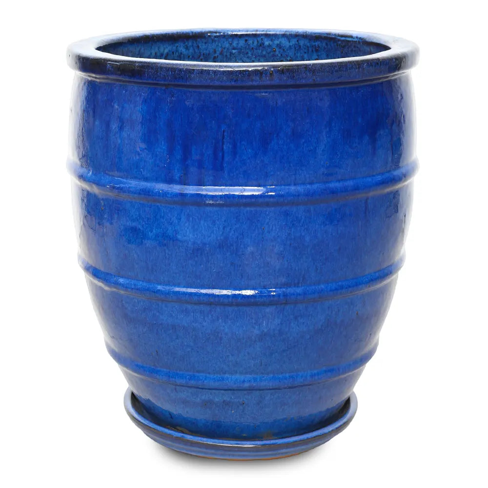 WOERDEN BLUE CERAMIC PLANTER H 47 CM