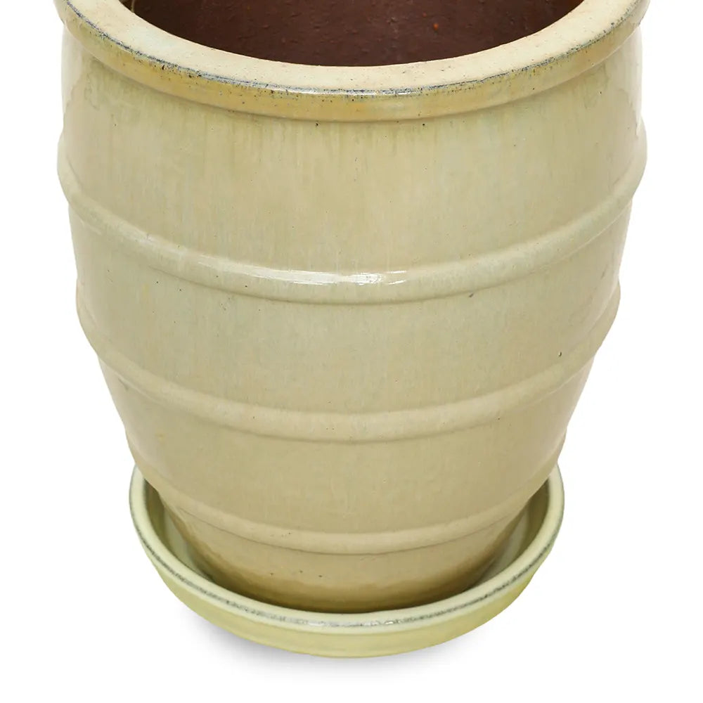 WOERDEN CREAM CERAMIC PLANTER H 36 CM