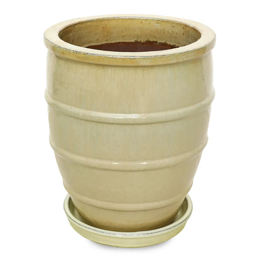 WOERDEN CREAM CERAMIC PLANTER H 36 CM
