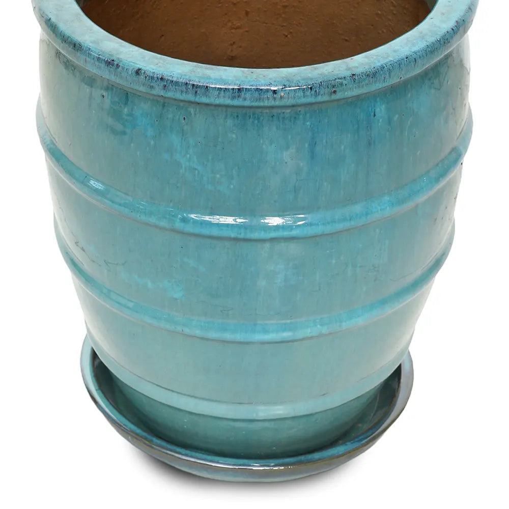 WOERDEN TURQUOIS CERAMIC PLANTER H 36 CM