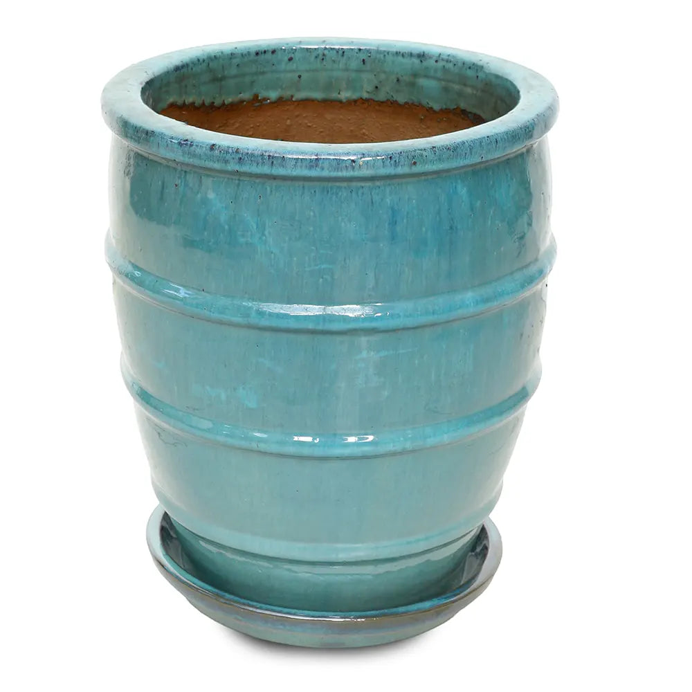 WOERDEN TURQUOIS CERAMIC PLANTER H 36 CM