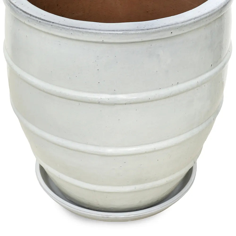 WOERDEN WHITE CERAMIC PLANTER H60 CM
