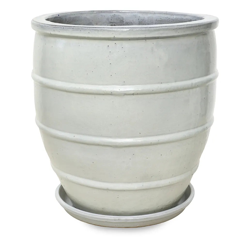 WOERDEN WHITE CERAMIC PLANTER H60 CM