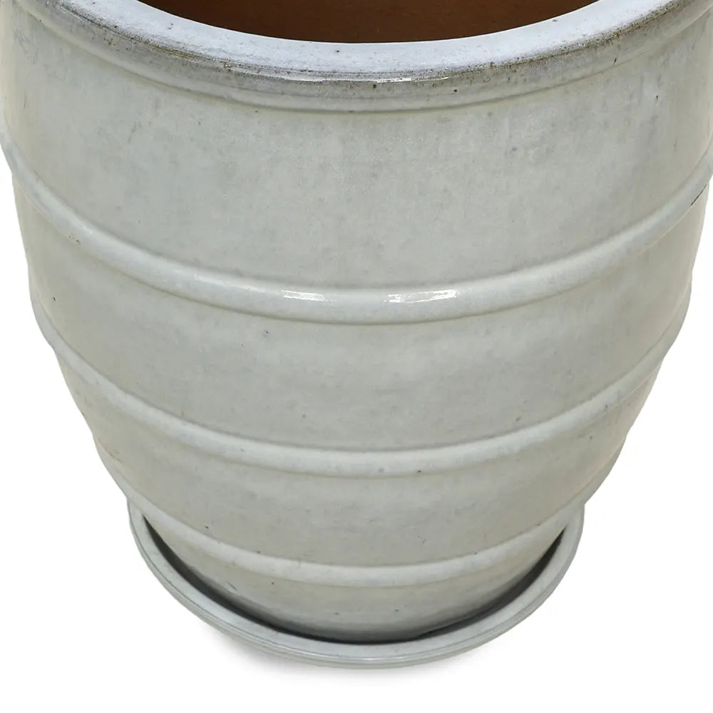 WOERDEN WHITE CERAMIC PLANTER H 47 CM