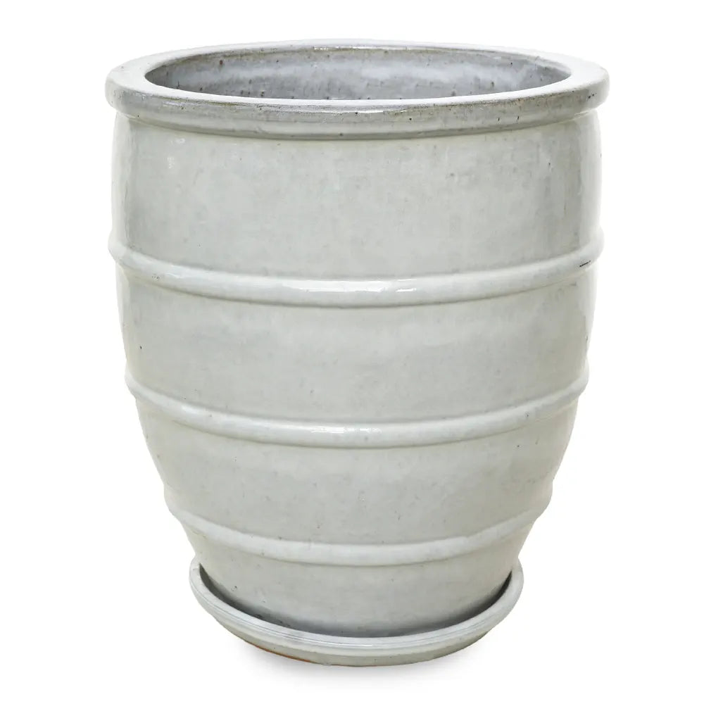 WOERDEN WHITE CERAMIC PLANTER H 47 CM