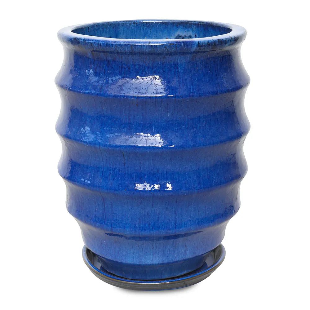 WEESP BLUE CERAMIC PLANTER H60 CM