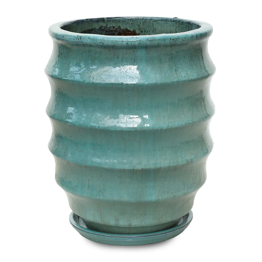 WEESP TURQUOISE CERAMIC PLANTER H60 CM