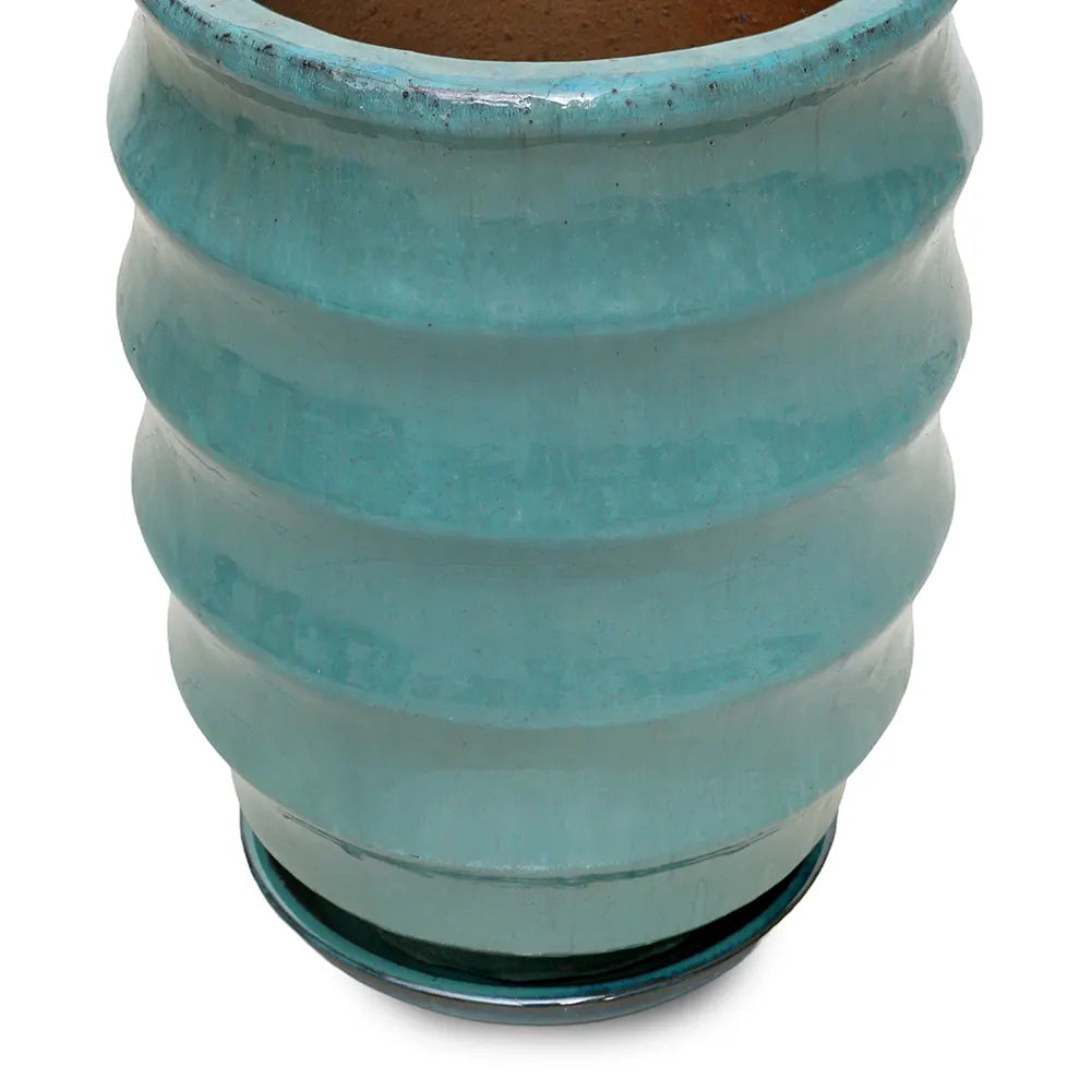 WEESP TURQUOISE CERAMIC PLANTER H48 CM