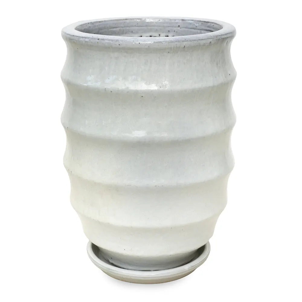 WEESP WHITE CERAMIC PLANTER H48 CM