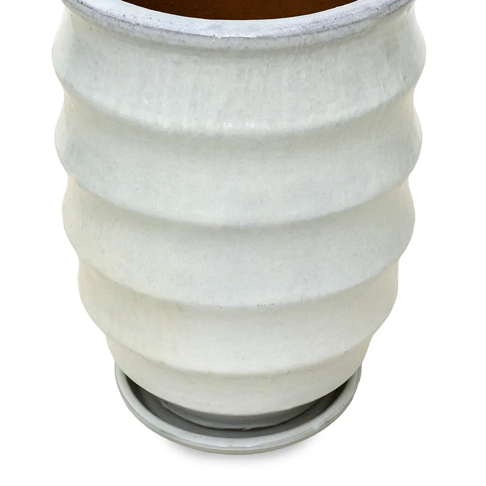 WEESP WHITE CERAMIC PLANTER H48 CM