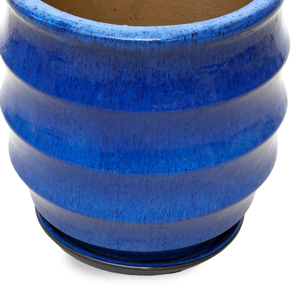 WEESP BLUE CERAMIC PLANTER D45 CM