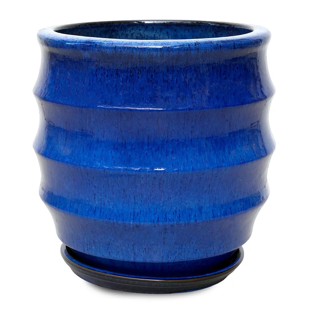 WEESP BLUE CERAMIC PLANTER D45 CM