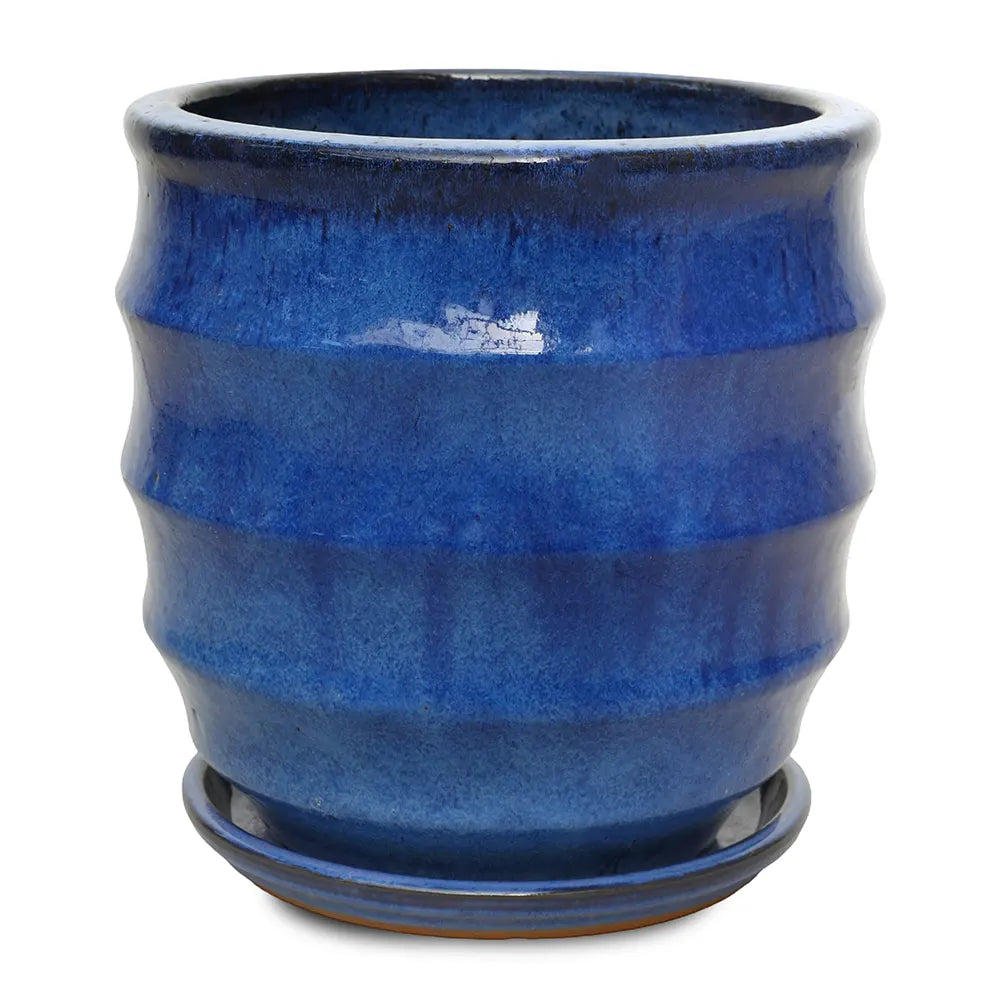 WEESP BLUE CERAMIC PLANTER D35 CM