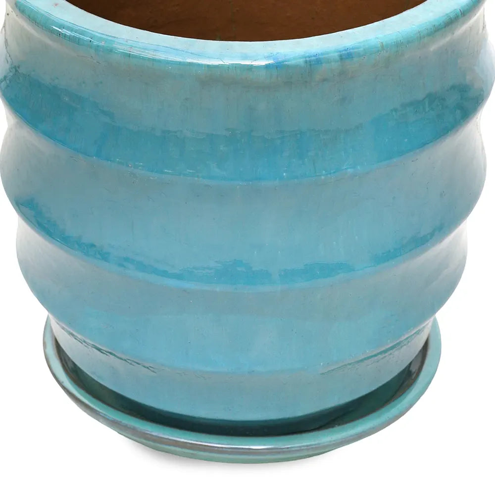 WEESP TURQUOISE CERAMIC PLANTER D35 CM