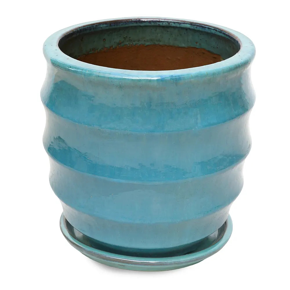 WEESP TURQUOISE CERAMIC PLANTER D35 CM
