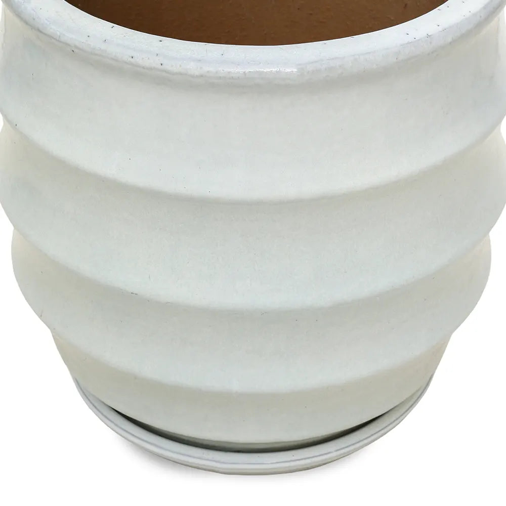 WEESP WHITE CERAMIC PLANTER D45 CM