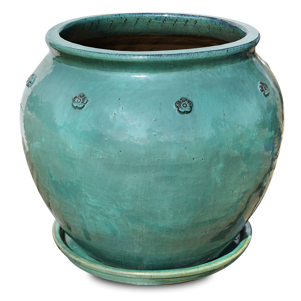 MONTFORT TURQUOISE CERAMIC PLANTER