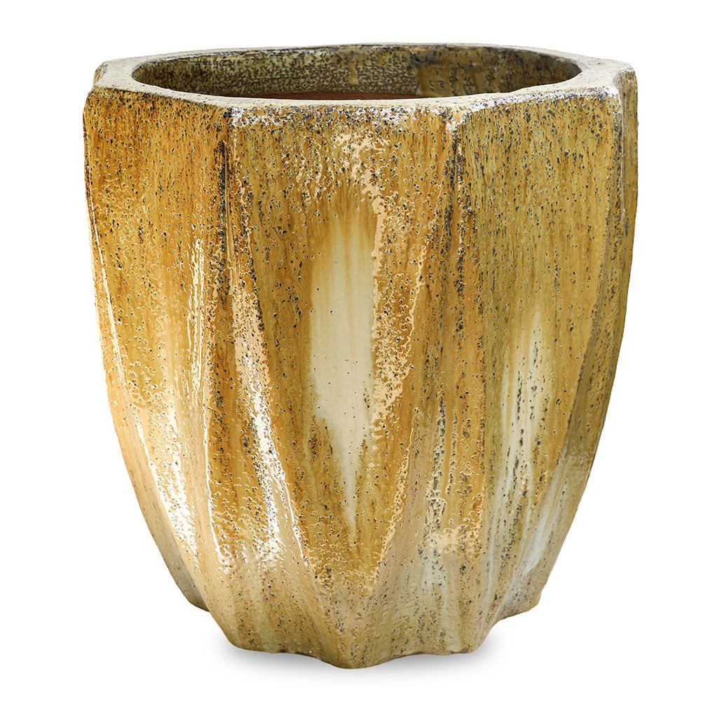WIJCHEN TEXTURED CREAMY CERAMIC POT D 28 CM - حوض ويشن سيراميك كريمي مميز