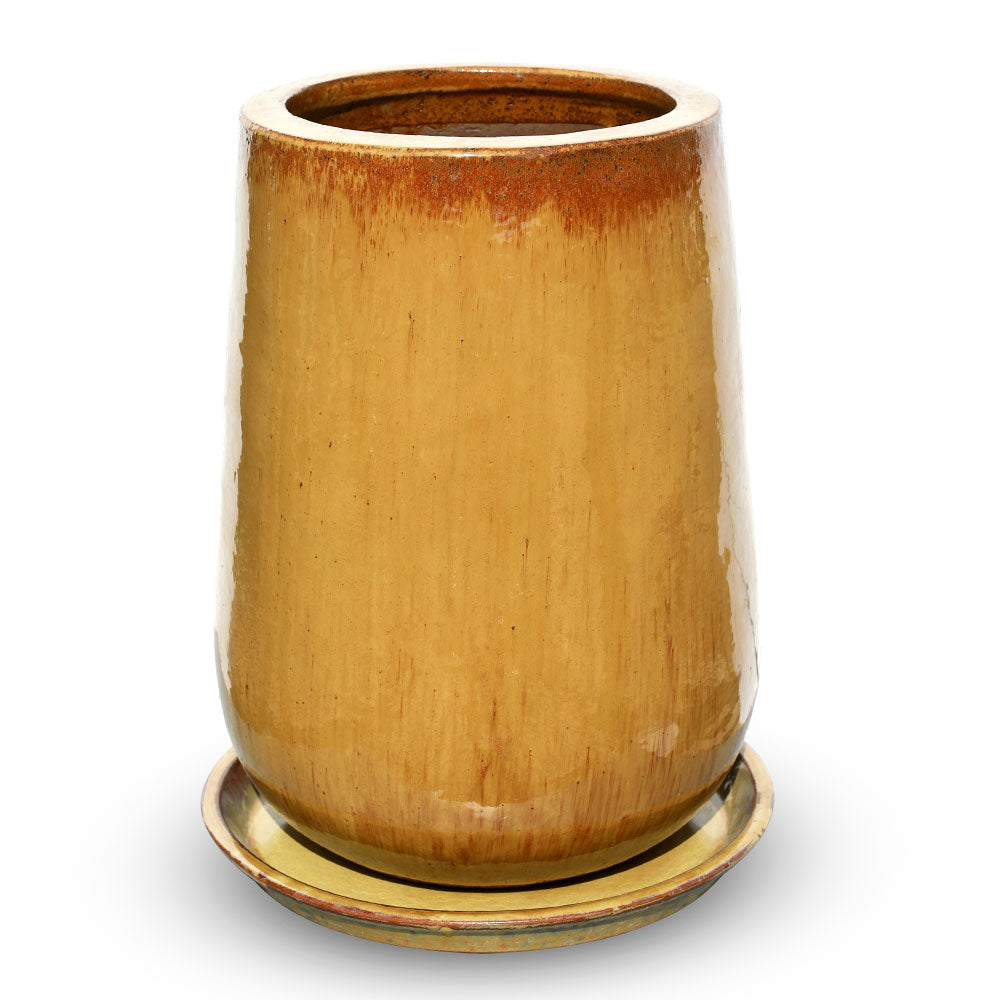 SCHIEDAM CARAMEL TALL CERAMIC PLANTER