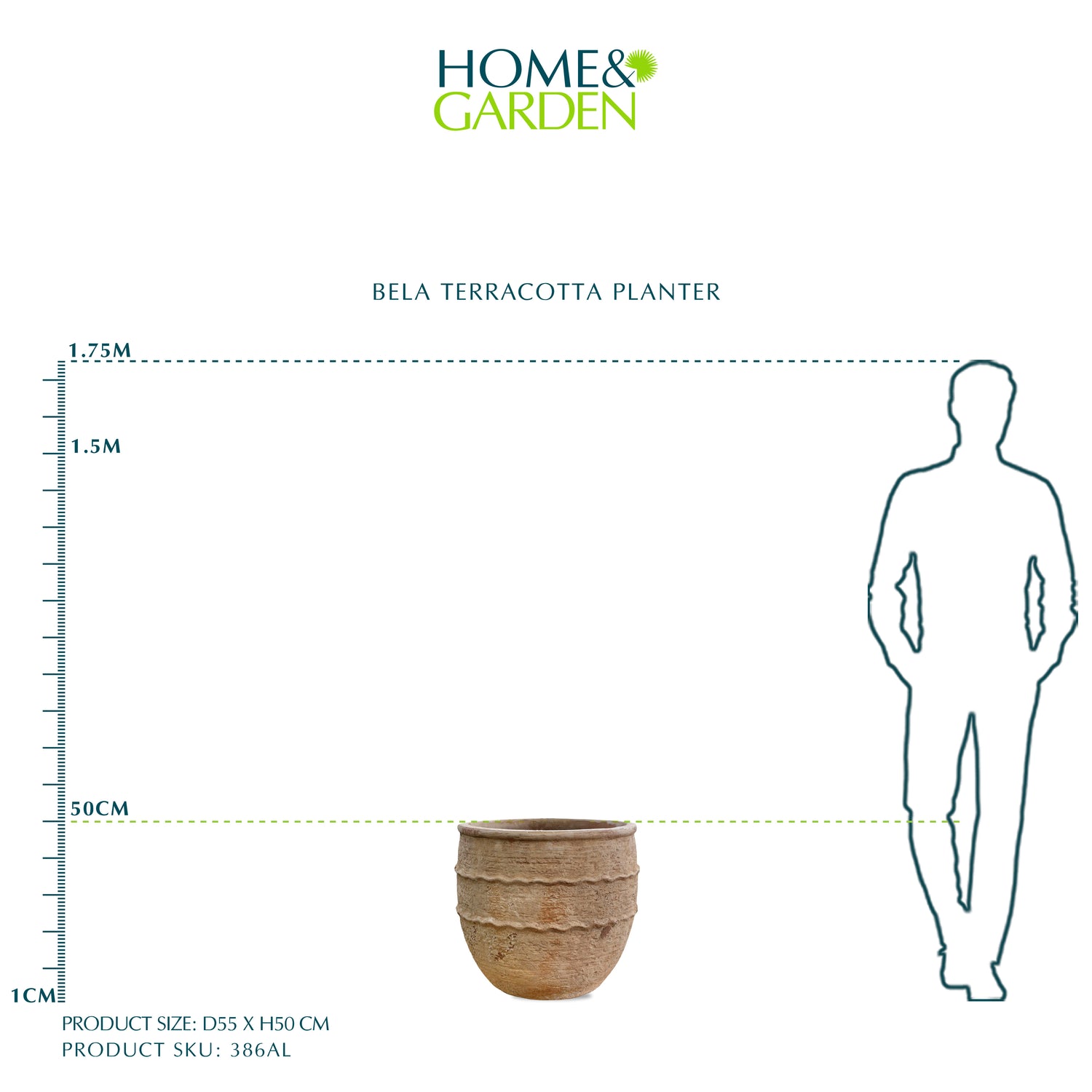 حوض بيلا تيراكوتا - قطر 55 سم