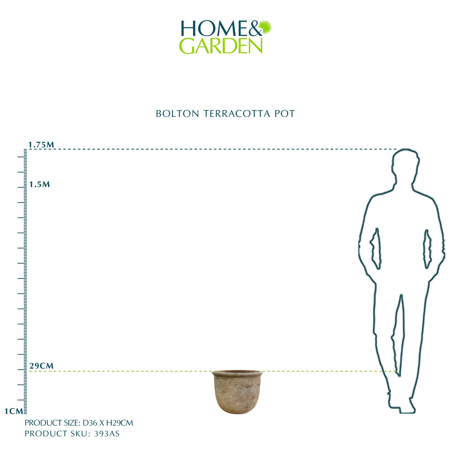 حوض بولتون تيراكوتا - قطر 36 سم