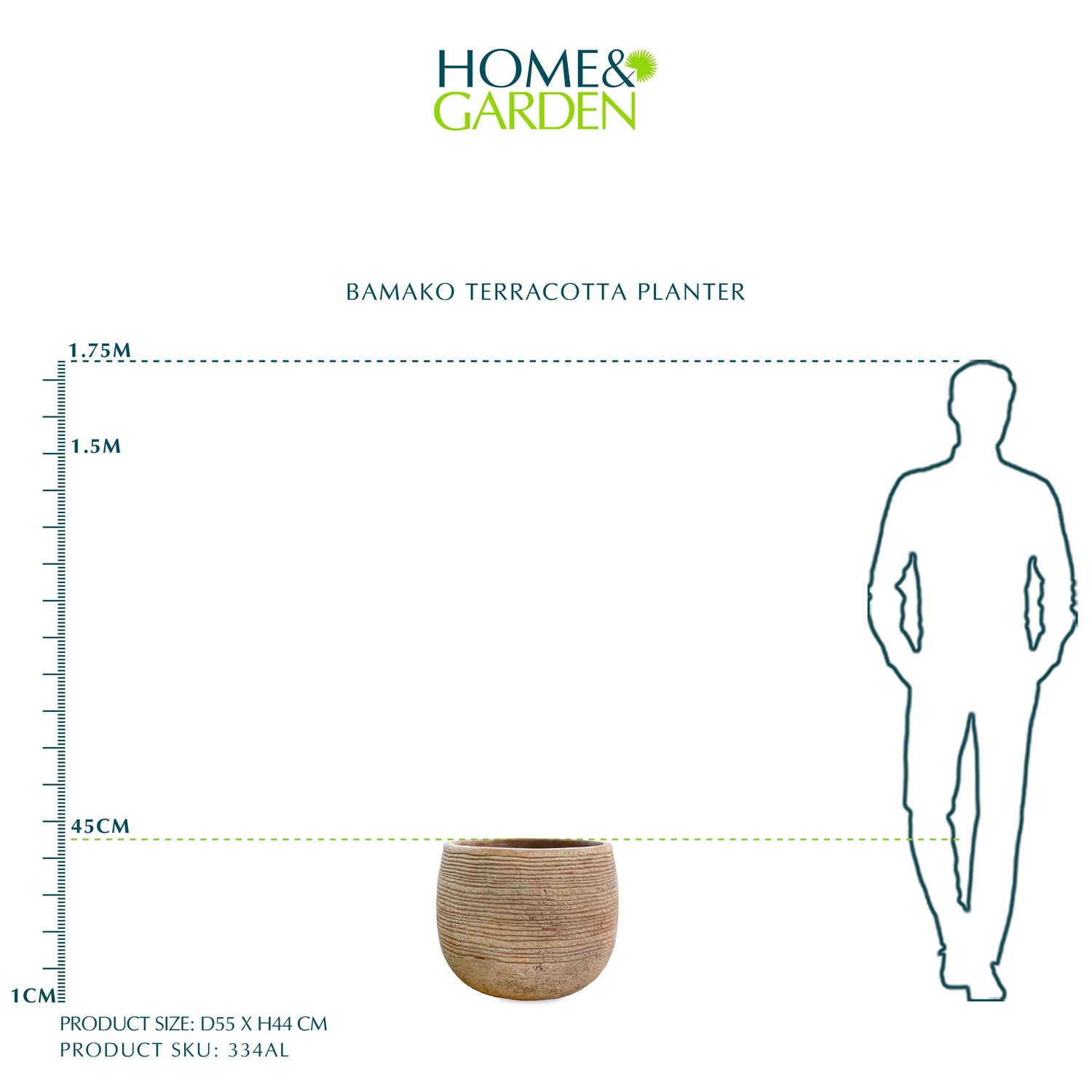 BAMAKO TERRACOTTA PLANTER D55CM