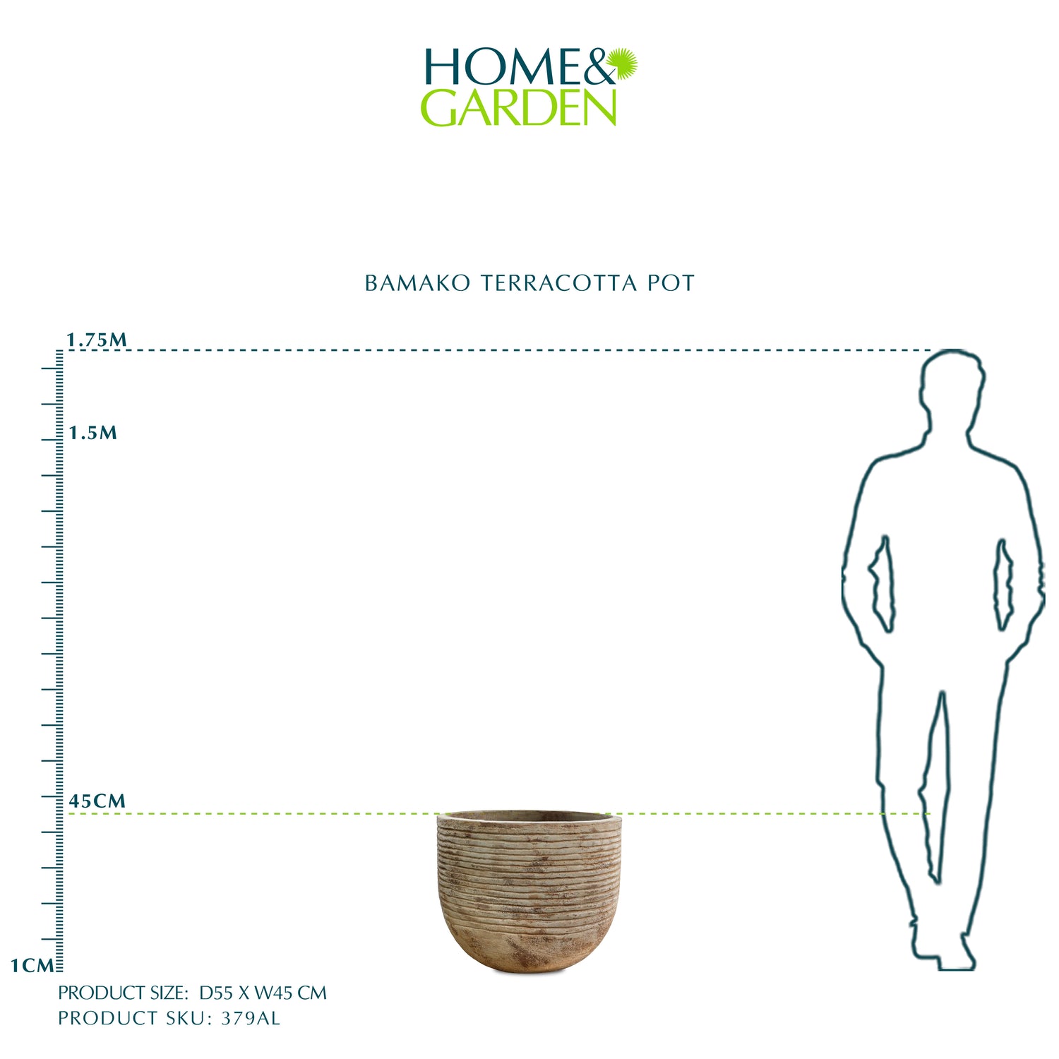 BAMAKO TERRACOTTA PLANTER D55CM