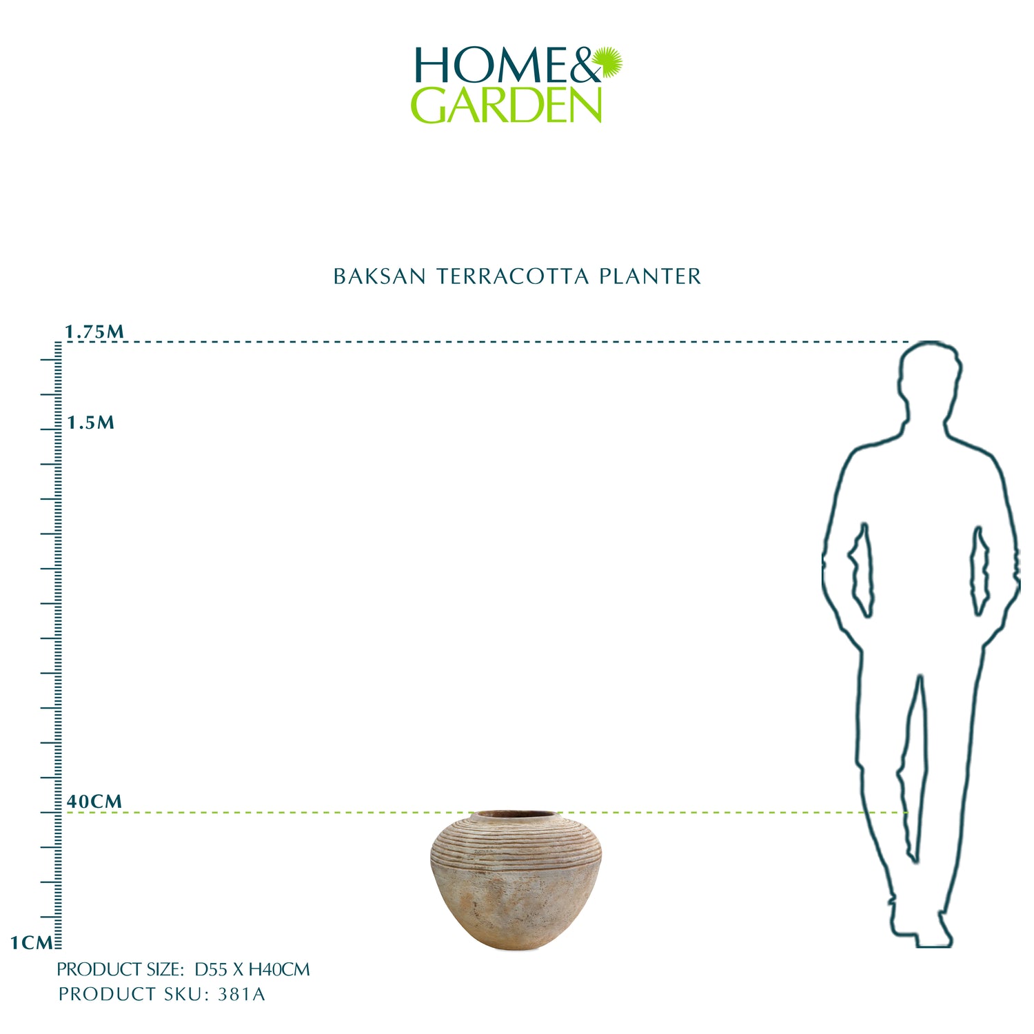 BAKSAN TERRACOTTA PLANTER D 53CM