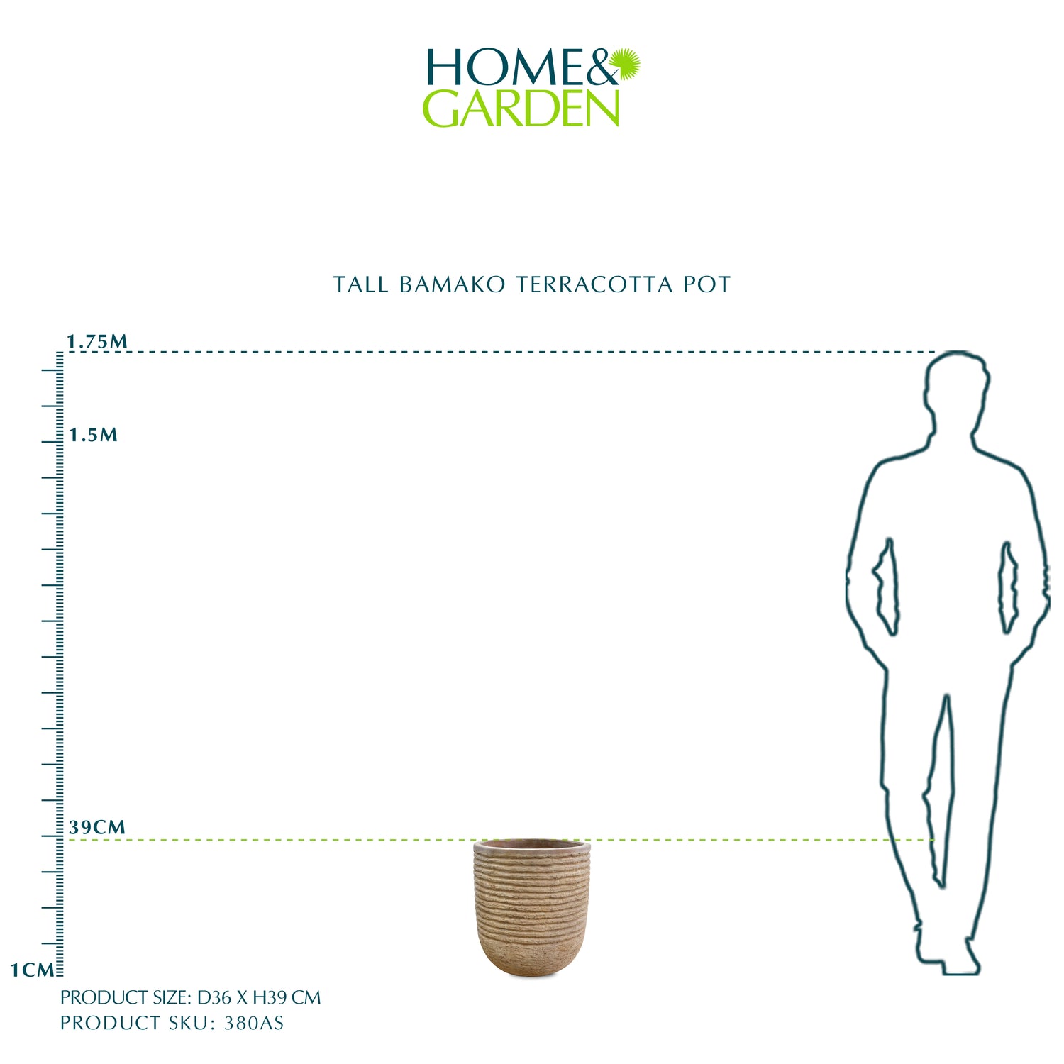 حوض باماكو الطويل تيراكوتا - قطر 36 سم