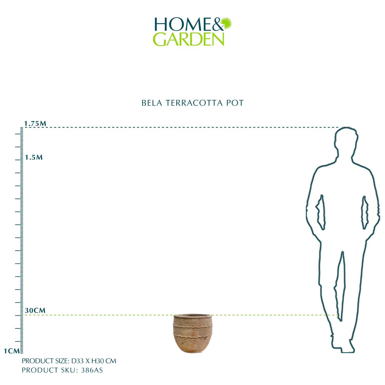 حوض بيلا تيراكوتا - قطر 33 سم