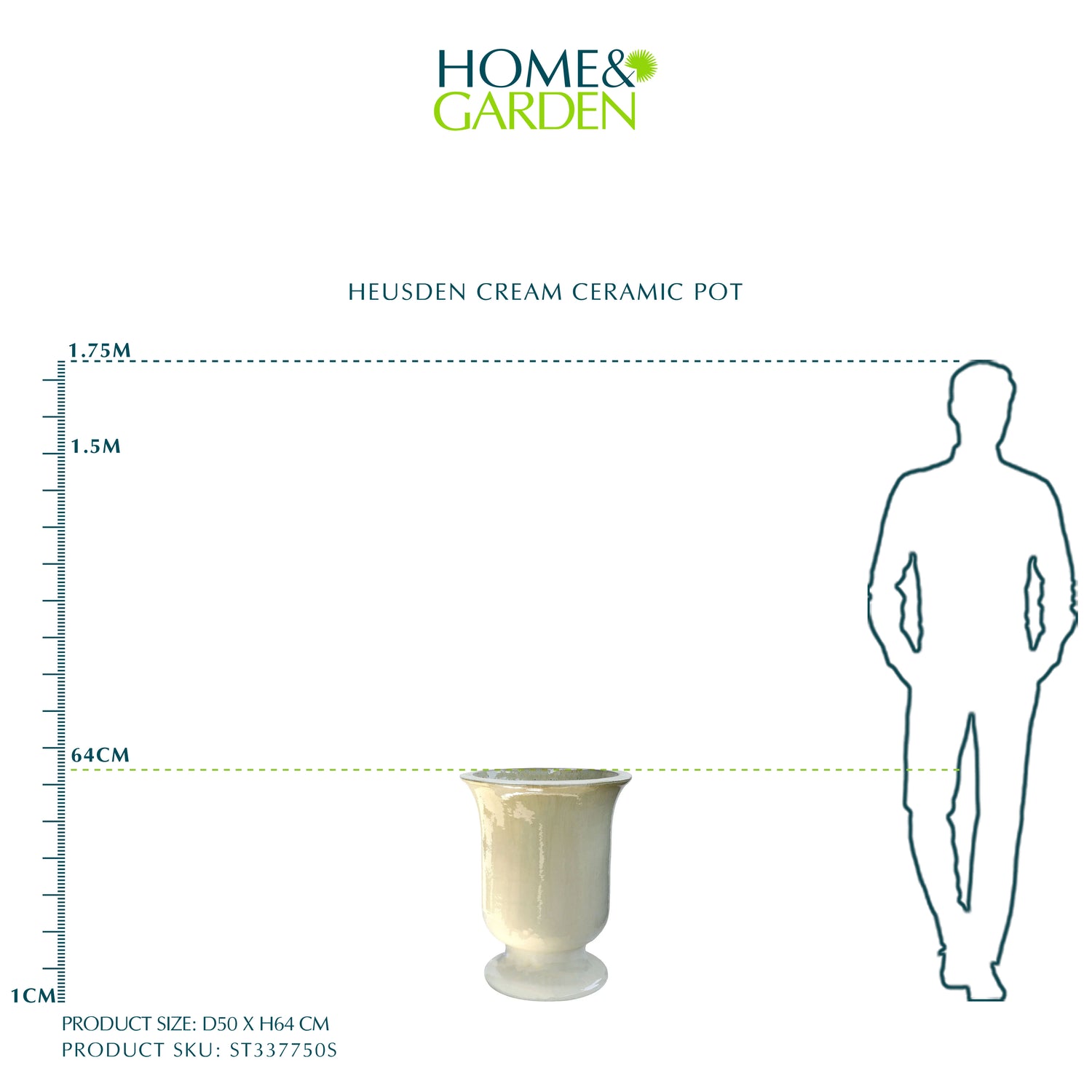  حوض هيوسدن - سيراميك كريمي - قطر 50 سم