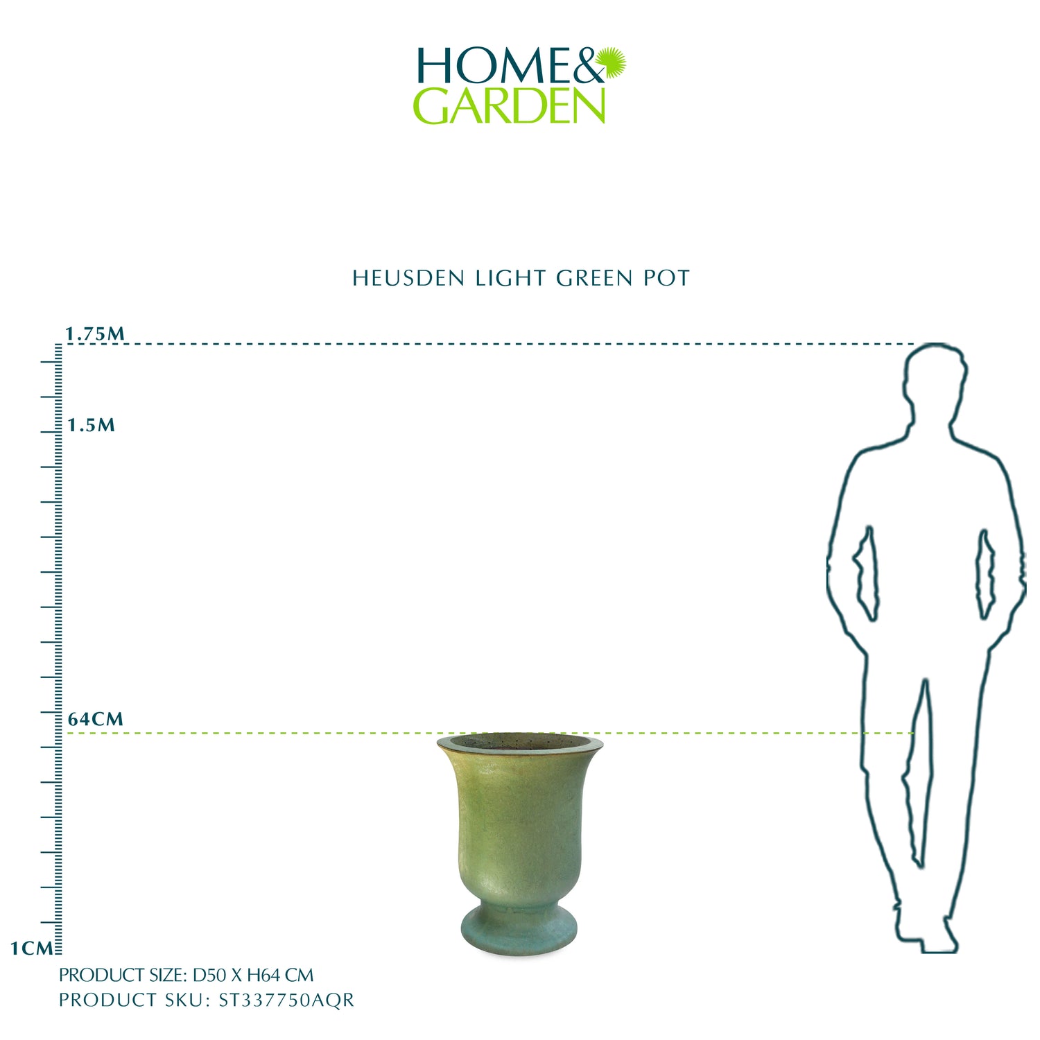  حوض هيوسدن - أخضر فاتح - قطر 50 سم