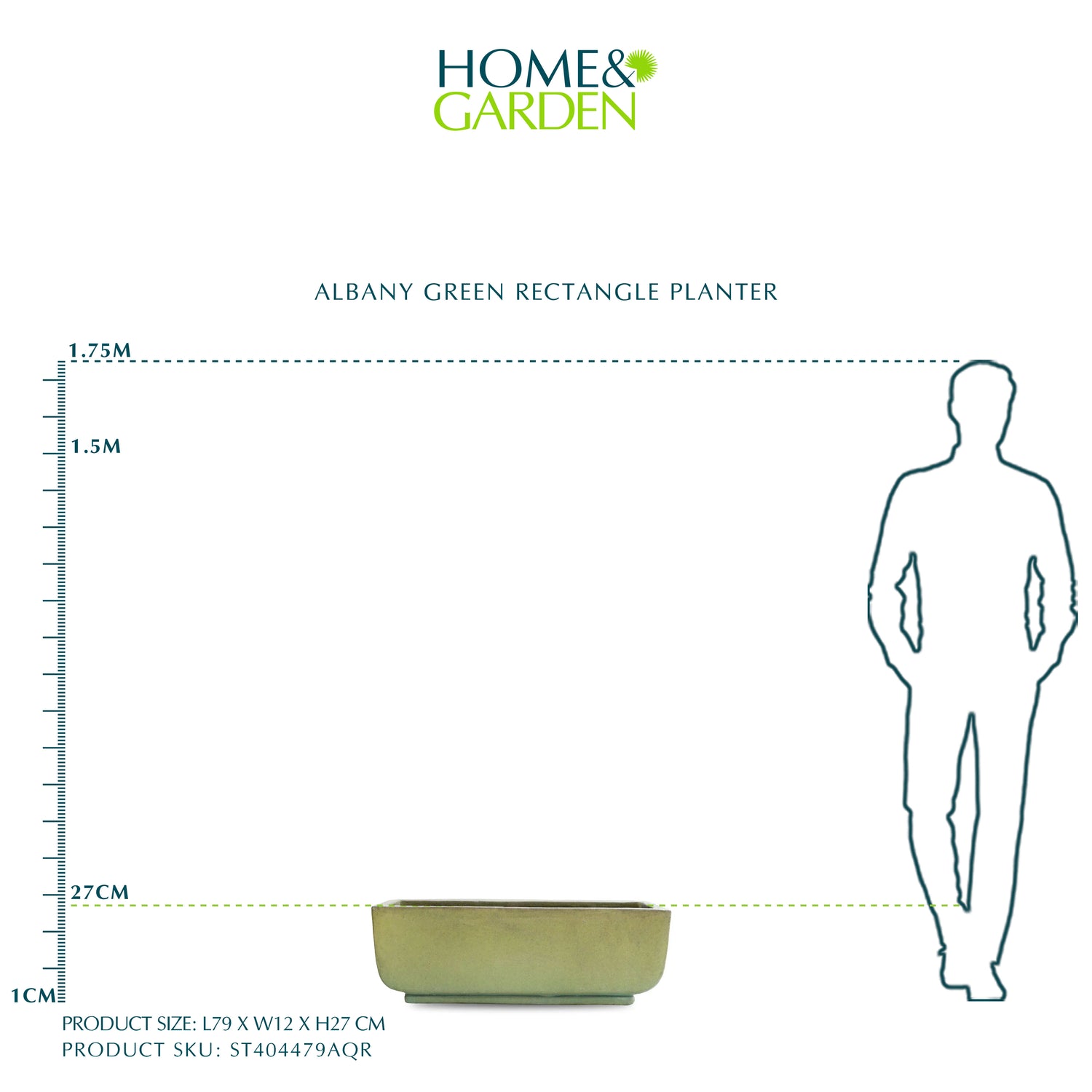 حوض ألباني - مستطيل أزرق - L79 سم
